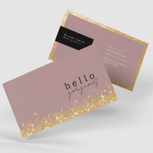 Hello Gorgeous Elegant Mauve and Gold Luxury   Business Card