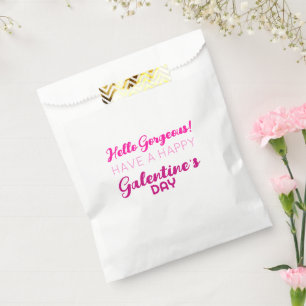 Hello Gorgeous Galentine’s Cute Pink Typography Favour Bags