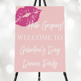 Hello Gorgeous Galentine's Day Party Welcome Sign