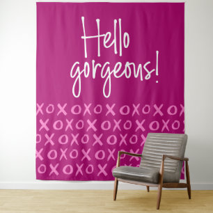 Hello Gorgeous Galentine's day xoxo backdrop  Tapestry