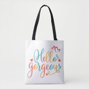 Hello Gorgeous Multi colour Tote Bag