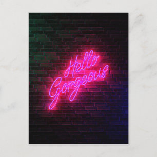 Hello Gorgeous - Neon SIgn Postcard