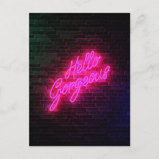 Hello Gorgeous - Neon SIgn Postcard
