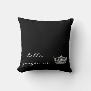 Hello Gorgeous Pageant Crown Pillow