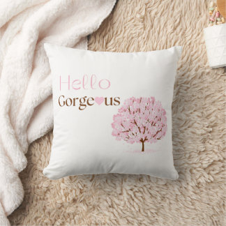 Hello Gorgeous Pink Cherry Tree Scatter Cushion