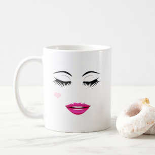 Hello Gorgeous with Pretty Eyelashes and Lips Coffee Mug