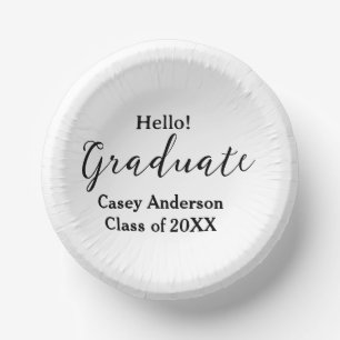 Hello graduate class of 20XX name congrats stylish Paper Plate