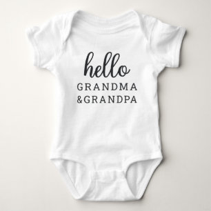 Hello Grandma and Grandpa Pregnancy Announcement Baby Bodysuit
