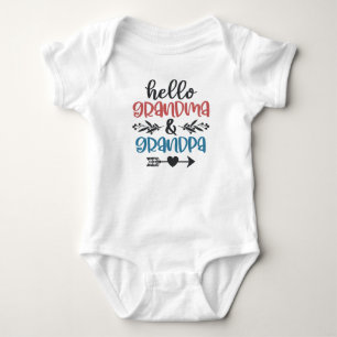 Hello Grandma and Grandpa Pregnancy Announcement Baby Bodysuit