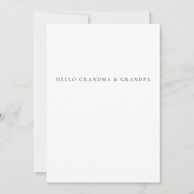 Hello Grandma & Grandpa Baby Reveal  Announcement (Front)