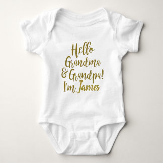 Hello Grandma & Grandpa, I'm 'baby name' | Chic Baby Bodysuit