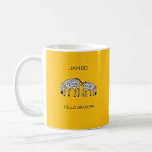Hello Grandpa Cute Kenyan Zebras  Coffee Mug
