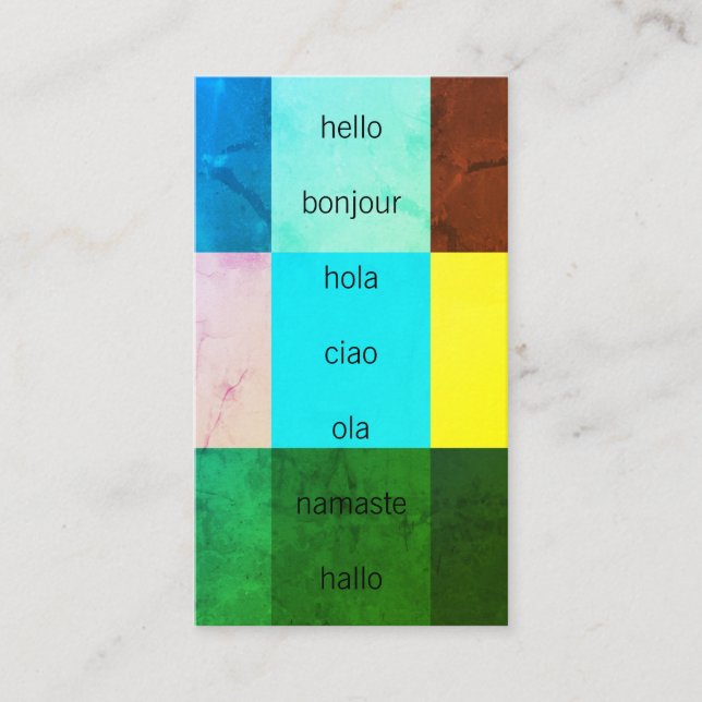 Hello Greetings / Colour Swatches Business Card (Front)