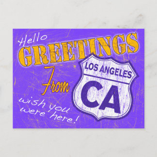 "Hello, Greetings From Los Angeles, California"    Postcard