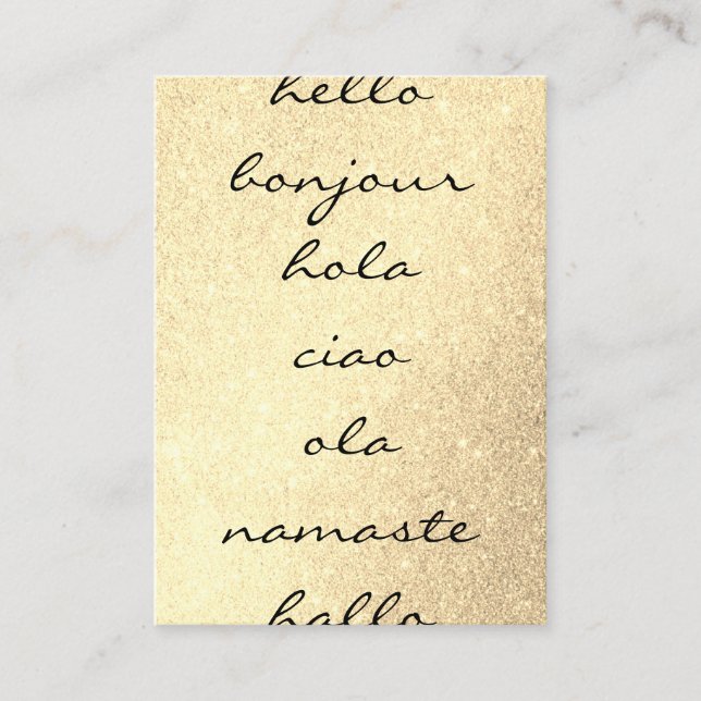 Hello Greetings Gold Glitter Business Card (Front)