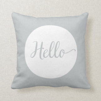 Hello Grey Grey White Reversible Cushion
