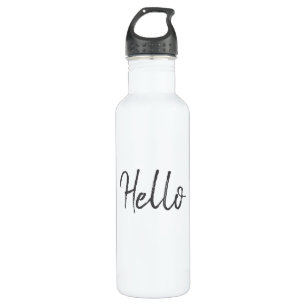 Hello Grey & White Stainless Steel Water Bottle