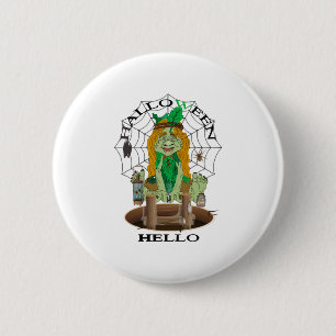 Hello Halloween       6 Cm Round Badge