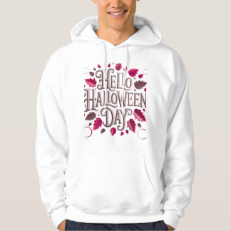 Hello Halloween Day – Elegant Autumn Typography De Hoodie