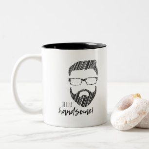 Hello Handsome Hipster Two-Tone Mug