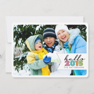 Hello Happy New Year 2015 Family Photo Card