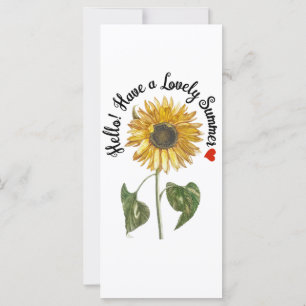 Hello! Have a Lovely Summer - Vintage Sunflower