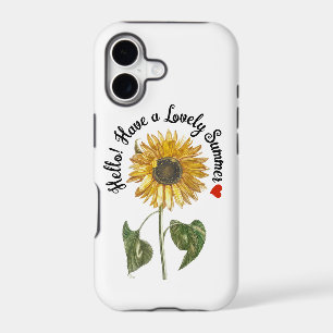 Hello! Have a Lovely Summer - Vintage Sunflower