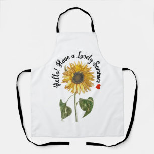 Hello! Have a Lovely Summer - Vintage Sunflower  Apron