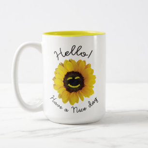 Hello ! Have a nice day Two-Tone Coffee Mug