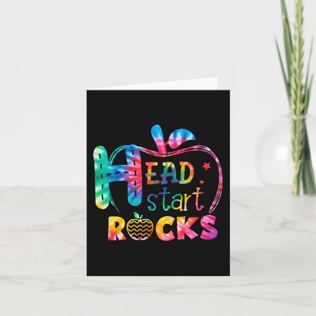 Hello Head Start Rock Tie Dye Back to School Teach Card (Front)