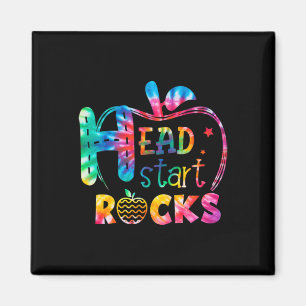 Hello Head Start Rock Tie Dye Back to School Teach Magnet