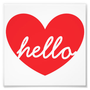 Hello Heart 6" x 6" Kodak Photo Paper Print