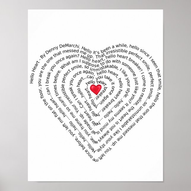 Hello Heart Song Lyrics by Denny DeMarchi Poster (Front)