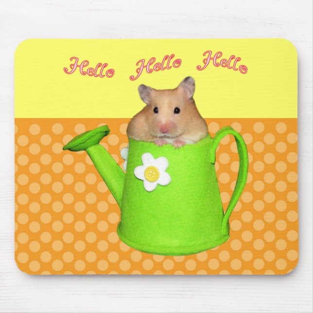 Hello hello hamster mouse mat (Front)