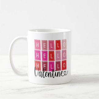 Hello Hello Valentine Cute Red Colourful Valentine Coffee Mug