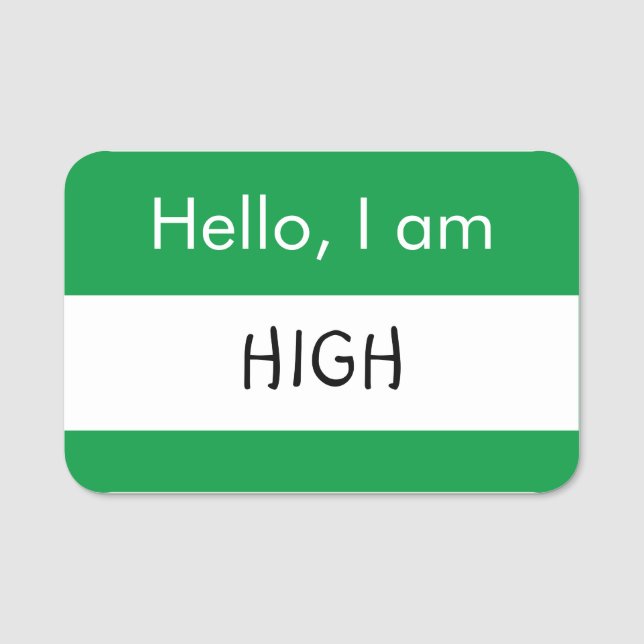 Hello... High Name Tag (Front)