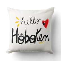 Hello Hoboken New Jersey Fun Throw Pillow