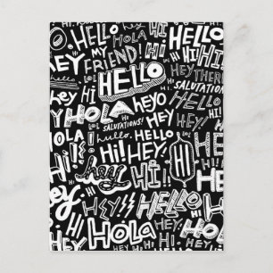Hello Hola Bonjour Postcard
