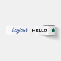 Hello Hola Bonjour Spanish French Satin Ribbon