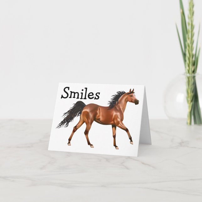 Hello Horse Equestrian Western Thinking of You Card (Front)