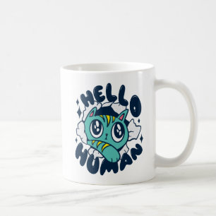 Hello human Cute Cat Coffee Mug