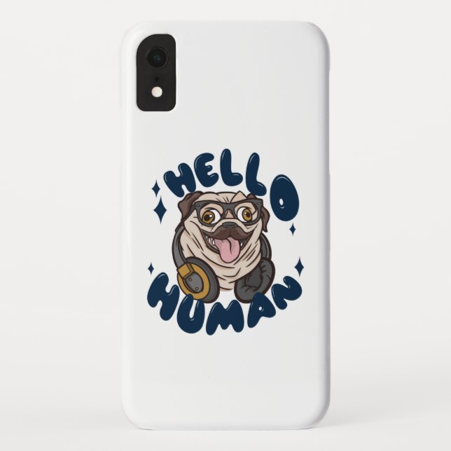 Hello human Cute dog Case-Mate iPhone Case (Back)