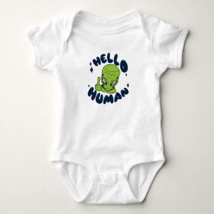 Hello human funny Alien Baby Bodysuit