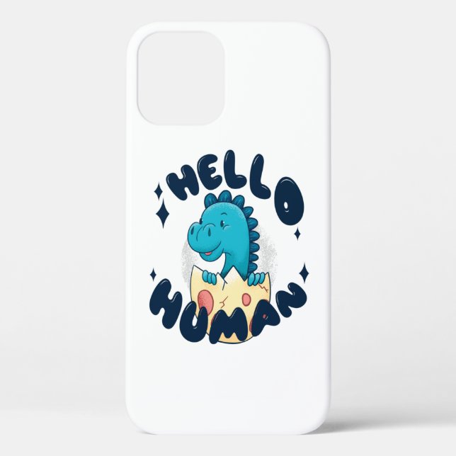 Hello human funny Dinosaur Case-Mate iPhone Case (Back)