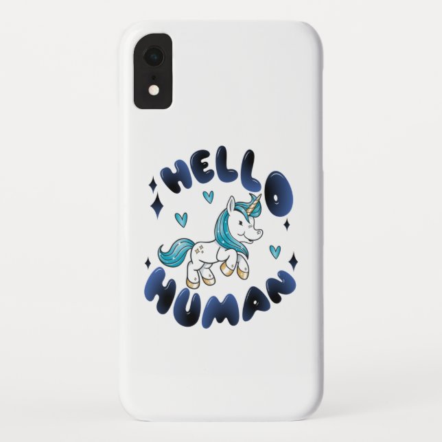 Hello human Lovely Unicorn Case-Mate iPhone Case (Back)