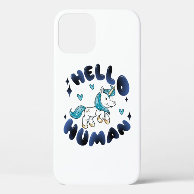 Hello human Lovely Unicorn Case-Mate iPhone Case (Back)