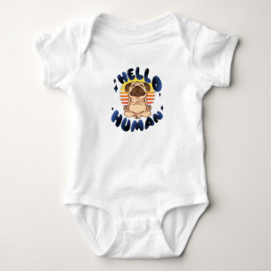 Hello human Meditating yoga dog Baby Bodysuit
