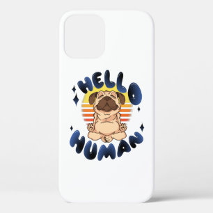 Hello human Meditating yoga dog iPhone 12 Case