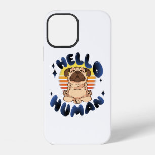 Hello human Meditating yoga dog iPhone 12 Case