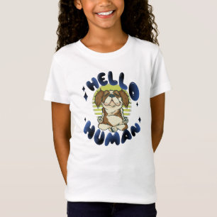 Hello human Meditating yoga dog T-Shirt